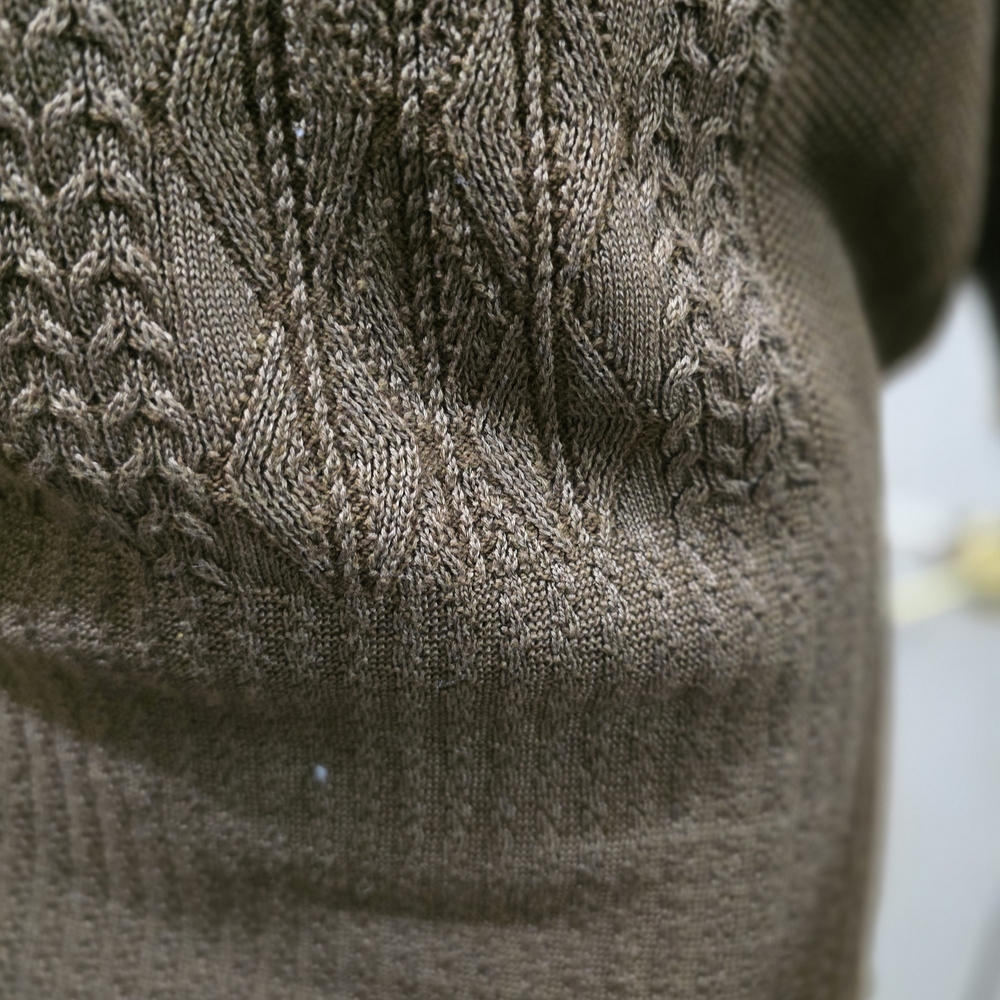 Peruvian Connection Olive Cable Knit Sweater - image 2
